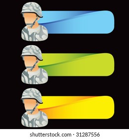Wüstenarmee auf bunten Karteikarten