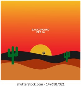 Desert Background Template Illustration Vector
