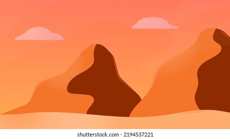 desert backgrounds landscape wallpaper orange sunset vector 