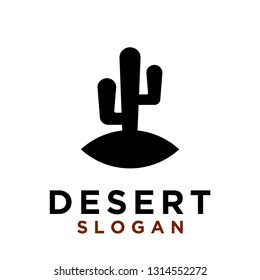 desert black cactus logo icon designs vector