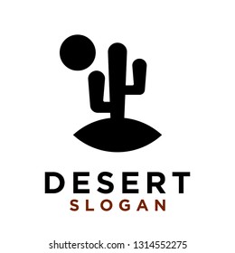 desert black cactus logo icon designs vector