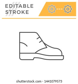 Desert boot editable stroke line outline icon