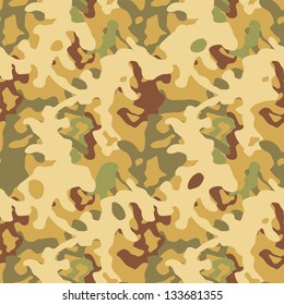 Desert brown and beige camouflage seamless pattern, vector