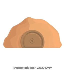 Desert bunker icon cartoon vector. Bomb shelter. Safe secret