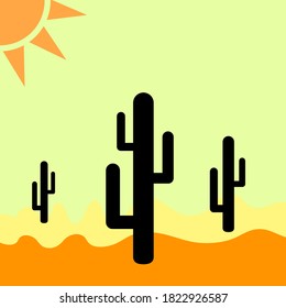 Desert and cacti, for design, vector illustration