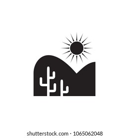 desert and cacti icon. Element of landscape illustration. Premium quality graphic design icon. Signs and symbols collection icon for websites, web design, mobile app on white background