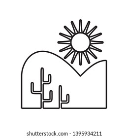 desert and cacti icon. Element of Landscape for mobile concept and web apps icon. Outline, thin line icon for website design and development, app development