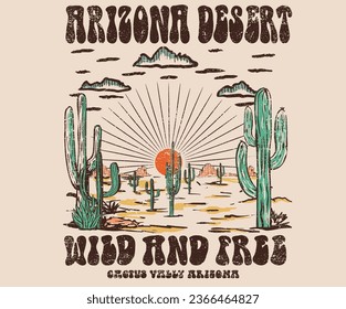  Desert cactus artwork. Cactus wild. Feel the sunset. Arizona desert state graphic print artwork for apparel, t shirt, sticker, poster, wallpaper and others. Feel the sunset.	