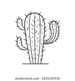 Desert cactus. Hand drawn vector illustration. svg