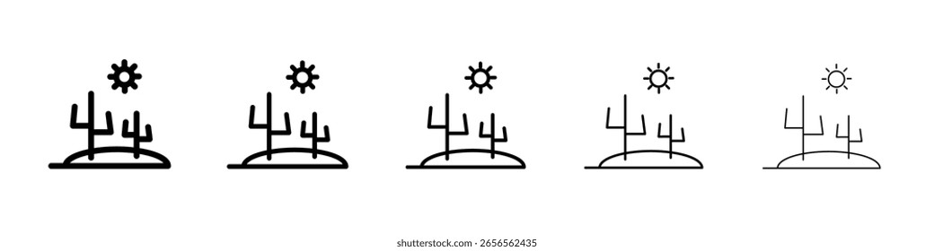 Icono de cactus del desierto signo de Vector blanco y negro