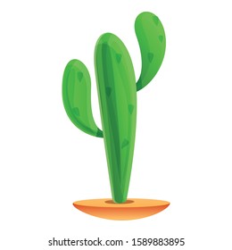 Desert cactus icon. Cartoon of desert cactus vector icon for web design isolated on white background