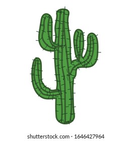 Desert cactus icon. Cartoon of desert cactus vector icon for web design isolated on white background