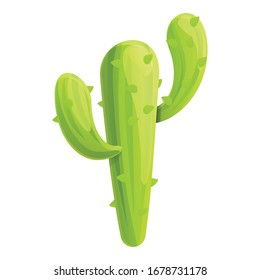 Desert cactus icon. Cartoon of desert cactus vector icon for web design isolated on white background