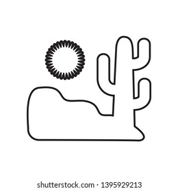 desert and cactus icon. Element of Landscape for mobile concept and web apps icon. Outline, thin line icon for website design and development, app development