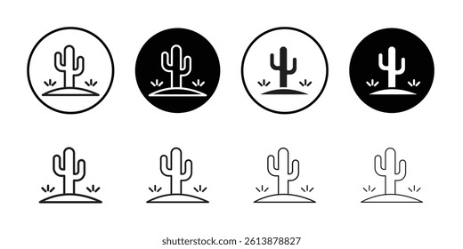 Desert cactus icon Isolated flat vector in outline