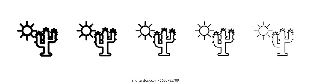 Desert cactus icon isolated vector on white background set