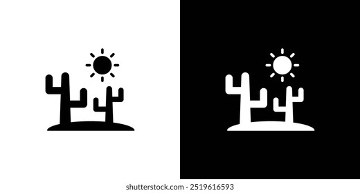 Desert cactus icon linear logo isolated