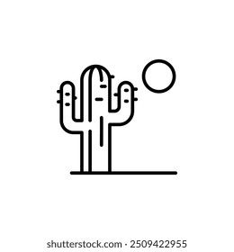 Desert cactus icon. Simple desert cactus icon for social media, app, and web design. Vector illustration