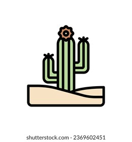 Desert Cactus Icon Vector Illustration