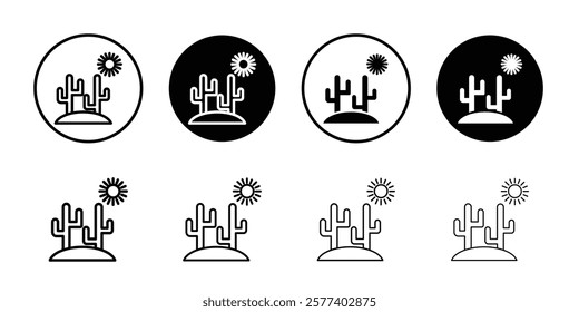 Desert cactus icon Vector logo set flat