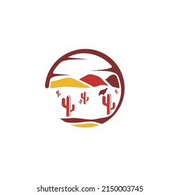 desert and cactus illustration in the afternoon, can be use on all media