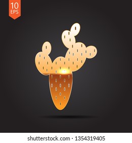 Desert cactus illustration. Plants vector icon