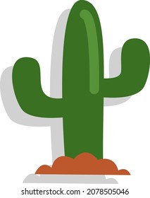Cactus del desierto, ilustración, vector, sobre un fondo blanco.
