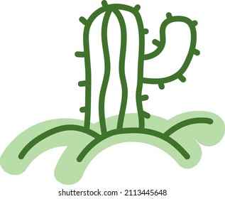 Desert cactus, illustration, vector on a white background.