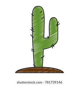 desert cactus isolated icon