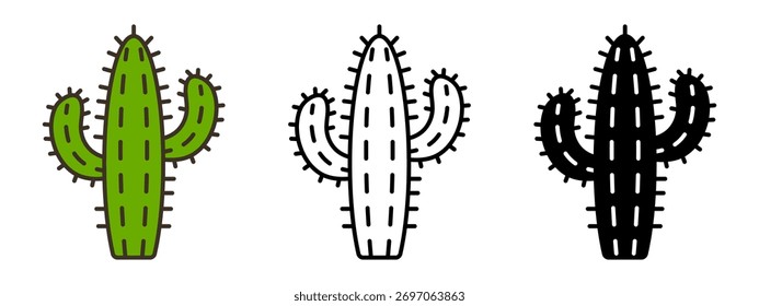 Ilustración de Arte vectorial aislado de cactus del desierto