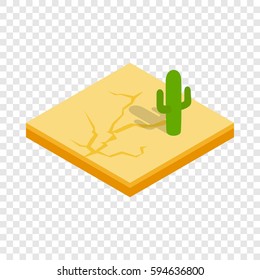 Desert cactus landscape isometric icon 3d on a transparent background vector illustration