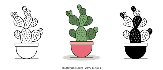 Ilustração de vetor isolado de planta de cacto do deserto