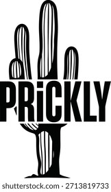 Wüstenkaktus-Pflanzenvektorgrafik mit Stacheliger Text für Natur und botanische Designs auf transparentem Hintergrund.