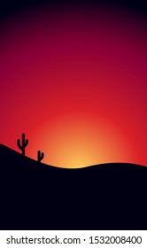 desert with cactus scenery wallpaper vector design. eps10