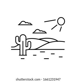 Desert, cactus, sun, cloud icon. Simple line, outline vector elements of landscape icons for ui and ux, website or mobile application