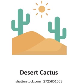 Icono de Vector de Cactus del desierto que puede modificar o editar fácilmente

