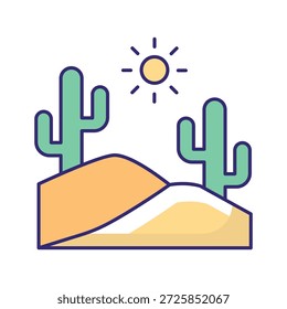 Icono de Vector de Cactus del desierto que puede modificar o editar fácilmente

