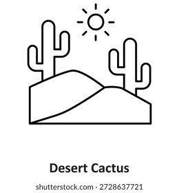 Icono de Vector de Cactus del desierto que puede modificar o editar fácilmente

