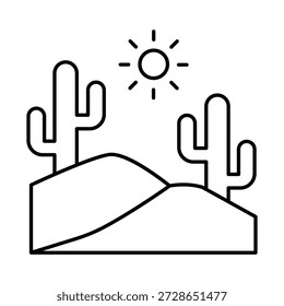 Icono de Vector de Cactus del desierto que puede modificar o editar fácilmente


