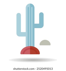 Desert cactus vector isolated icon. Nature sign. Graph symbol for travel and tourism web site and apps design, logo, app, UI