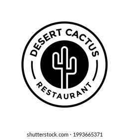 desert cactus vintage modern logo vector creative idea design
