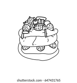 Desert, cake, vector illustration 