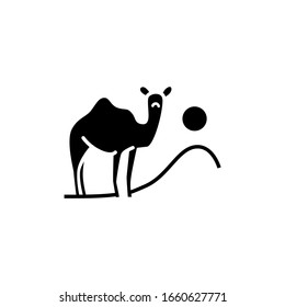 Desert camel icon. vector illustration. logo template. flat design style. eps10