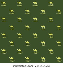 Desert And Camel - Islamic Vector Seamless Pattern