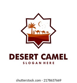 desert camel logo design template