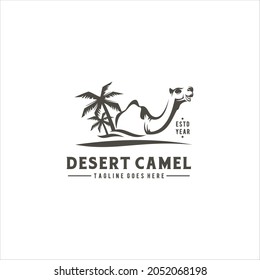 Desert Camel Logo Design Vector Image