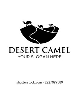 desert camel logo template, desert camel vector illustration