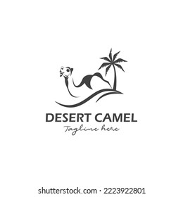 desert camel logo, vector illustration