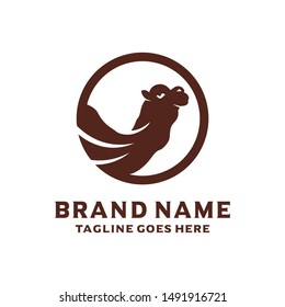 desert camel silhouette logo design 