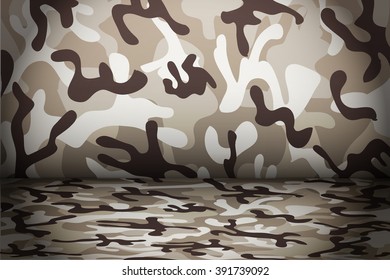 Desert Camouflage background. Mockup for presentation items. Vector Illustration.